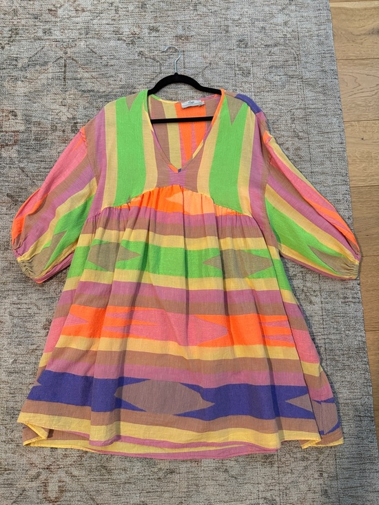 Devotion TWINS Dresses & Skirts - Devotion TWINS Neon Stripe Mini Dress in Green, Orange, Purple, Pink, Yellow